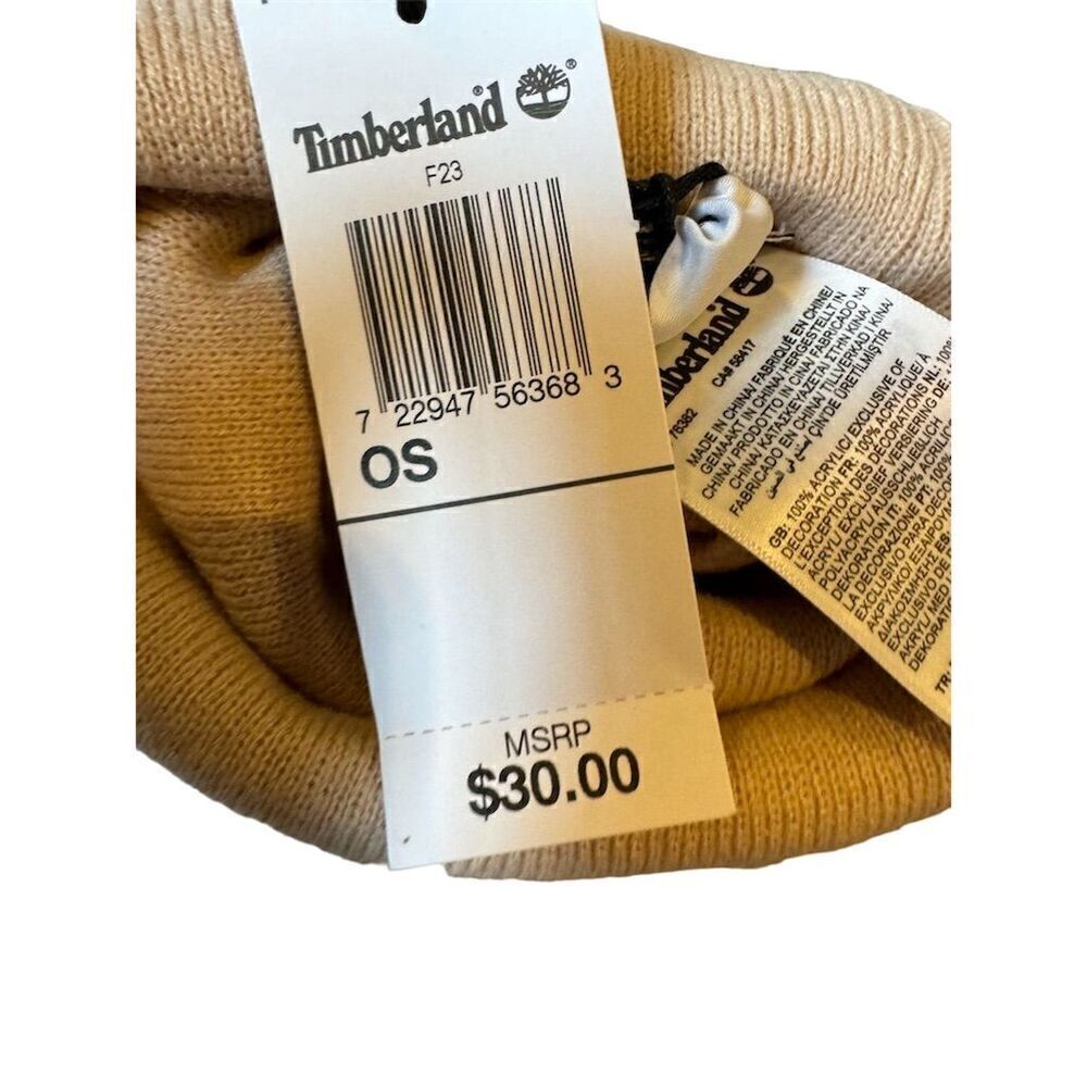 Timberland Women's Pink Cuffed Beanie with Logo Patch - Picture 8 of 8